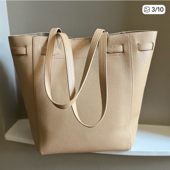 Veronica Beard Beige Leather Tote - Picture 3 of 5